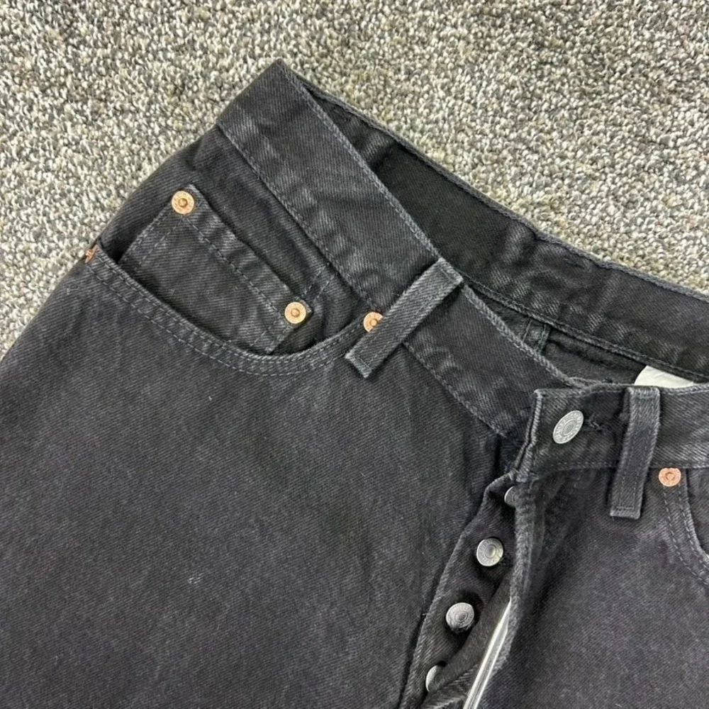 Vintage Levis 501XX Black Denim Button Fly Straight Leg Jean Men Medium USA Made